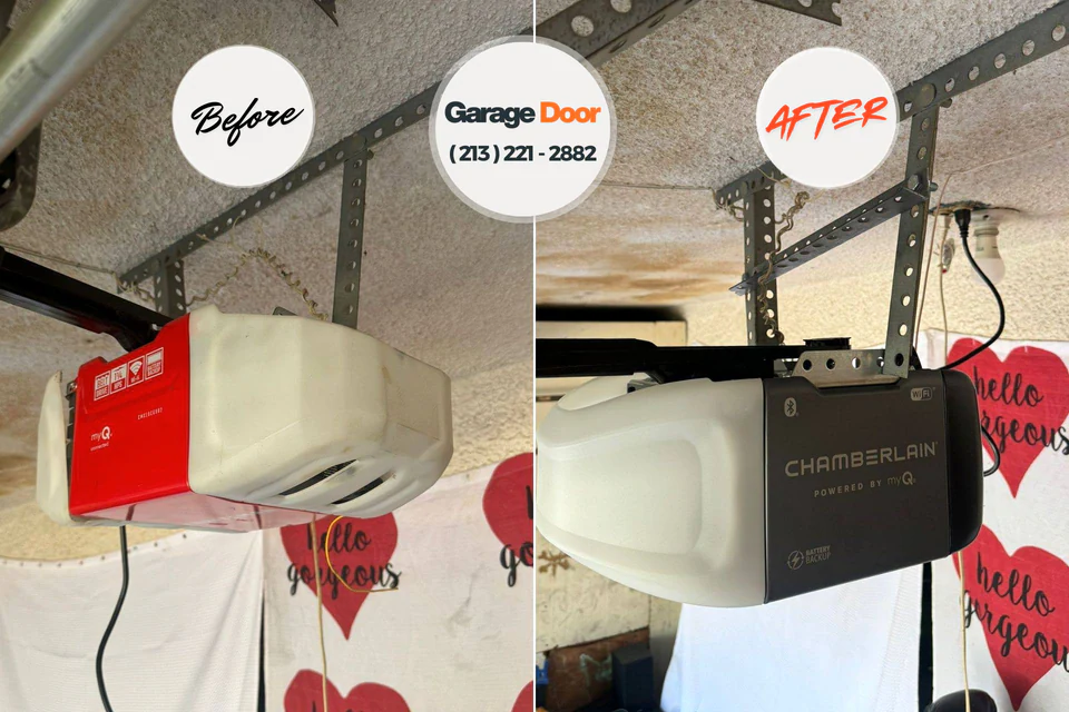 Before and after: garage door repair Gore, OK